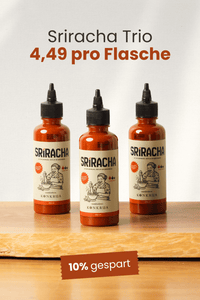 Thumbnail for Sriracha Trio-Set von KONKRUA – drei 250-ml-Flaschen, 4,49 € pro Flasche, 10 % gespart